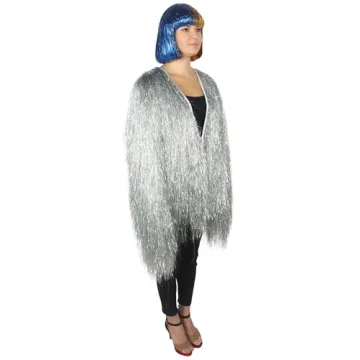 Unisex Shiny Tinsel Foil Jacket for Festivals and Raves