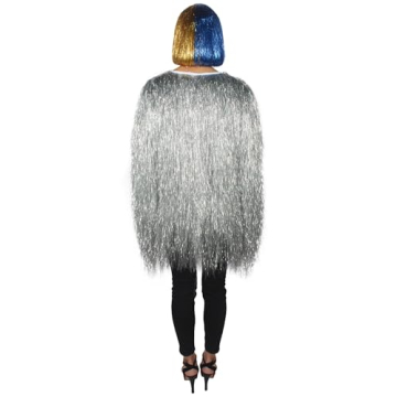 Unisex Shiny Tinsel Foil Jacket for Festivals and Raves