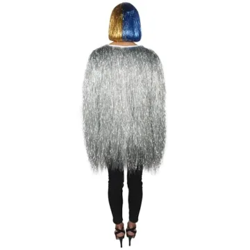 Unisex Shiny Tinsel Foil Jacket for Festivals and Raves