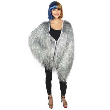 Unisex Shiny Tinsel Foil Jacket for Festivals and Raves