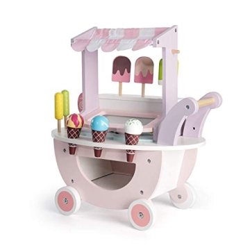 ROBUD Wooden Ice Cream Cart Toys for Kids Age 3+