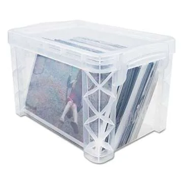 Advantus Super Stacker Storage Boxes, Holds 400 3 X 5 Cards, 6.25 X 3.88 X 3.5, Plastic, Clear