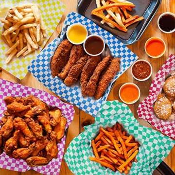 480 Sheets Variety Pack Checkered Dry Waxed Deli Paper Sheets 12x12 inch Paper Sandwich Paper Liners...