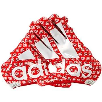 adidas AF1004 Adizero 7.0 Emojis 100 Receiver's Gloves, Red, Small