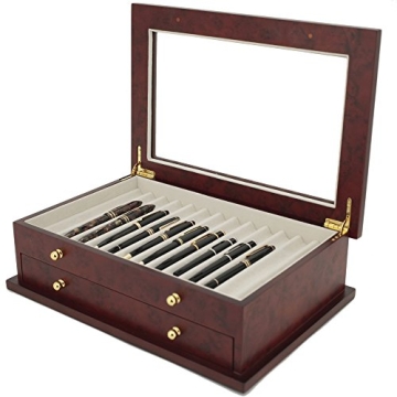 Tech Swiss 26 Pen Box- Elegant Burlwood Storage Solution