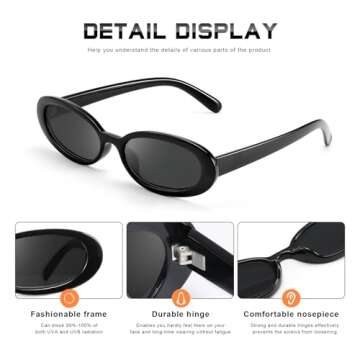 DANAMY Retro Oval Sunglasses for Men & Women - UV Protection