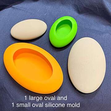 Oval Silicone Mold Set for Making Stones - Stone and Rock Art - by Happy Dotting Company - Set of La...