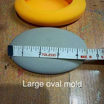 Oval Silicone Mold Set for Making Stones - Stone and Rock Art - by Happy Dotting Company - Set of Large and Small Ovals molds - Smooth for Painting and DIY Crafts - Cement or Gypsum Casting