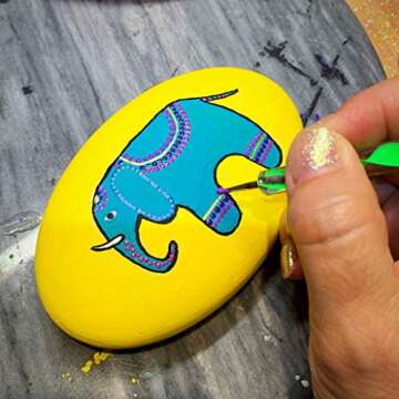 Oval Silicone Mold Set for Making Stones - Stone and Rock Art - by Happy Dotting Company - Set of Large and Small Ovals molds - Smooth for Painting and DIY Crafts - Cement or Gypsum Casting