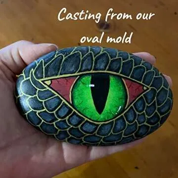 Oval Silicone Mold Set for Making Stones - Stone and Rock Art - by Happy Dotting Company - Set of Large and Small Ovals molds - Smooth for Painting and DIY Crafts - Cement or Gypsum Casting