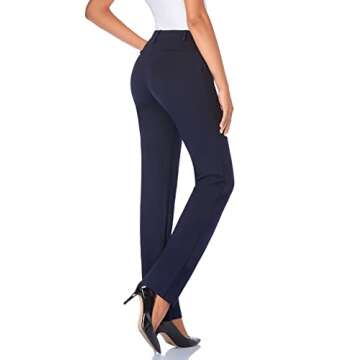 Tapata Women's 26''/28''/30''/32''/34'' Stretchy Straight Dress Pants with Pockets Tall, Petite, Reg...