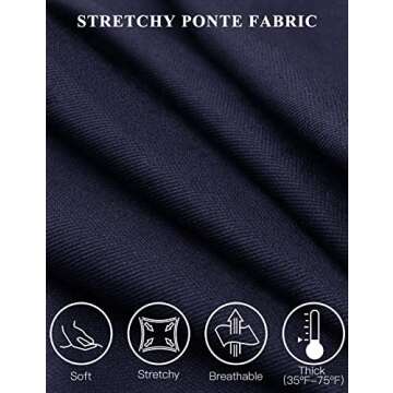 Tapata Women's 26''/28''/30''/32''/34'' Stretchy Straight Dress Pants with Pockets Tall, Petite, Regular for Office Work Business 32", Navy Blue, M