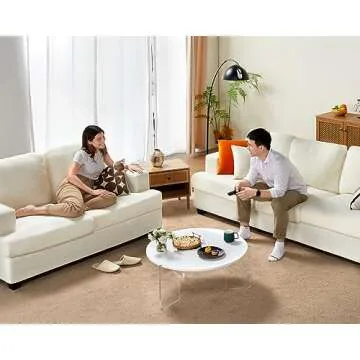 VanAcc Sofa, 2 Piece Set Comfy Couch with Extra Deep Seats, Modern Sofa- Sofa Couch for Living Room Apartment Lounge, Beige Chenille