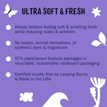 Molly's Suds Fabric Softener Dryer Sheets for Sensitive Skin | Plant-Based Static Reducer, Plastic-Free Packaging | Lavender (120 Sheets)