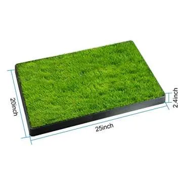 Grass Pee Potty Pad for Dog, Moclever Dog Grass Pad Tray with Drawer, 25x20inch Fake Grass Portable Pet Potty Trainer Indoor&Outdoor, Best for Medium and Small Dog