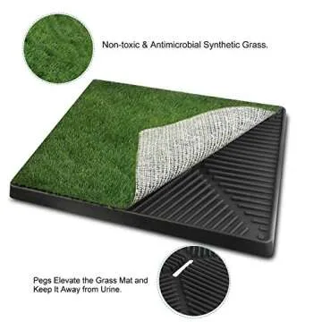 Grass Pee Potty Pad for Dog, Moclever Dog Grass Pad Tray with Drawer, 25x20inch Fake Grass Portable Pet Potty Trainer Indoor&Outdoor, Best for Medium and Small Dog