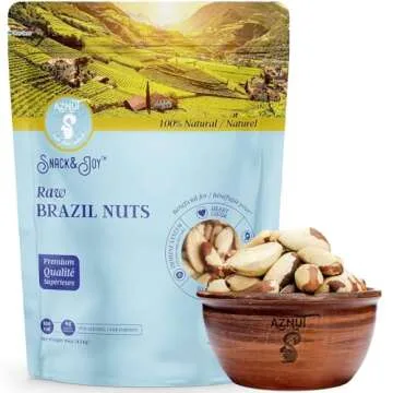 Aznut Brazil Nuts, Superior to Natural and Raw Shelled, No PPO, Vegan and Keto Friendly, Gluten Free, Peanut free and Vegan, Non Gmo Certified Premium Quality Super Food, Fresh and Crunchy, Kosher Certified (Raw, 1 LB)