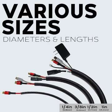 1.5" X 10 ft Split Wire Loom Flex-Guard Convoluted Tubing – Protective Split Cable Sleeves for Automotive Home Industrial Electrical Wires – Chemical Resistant Cable Conduit – Black