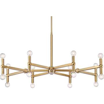 Possini Euro Design Marya Dark Satin Brass Gold Large Chandelier Lighting 37" Wide Modern Industrial...