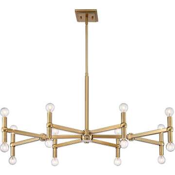 Possini Euro Design Marya Dark Satin Brass Gold Large Chandelier Lighting 37" Wide Modern Industrial 16-Light Fixture for Dining Room House Foyer Entryway Kitchen Bedroom Living Room Ceilings