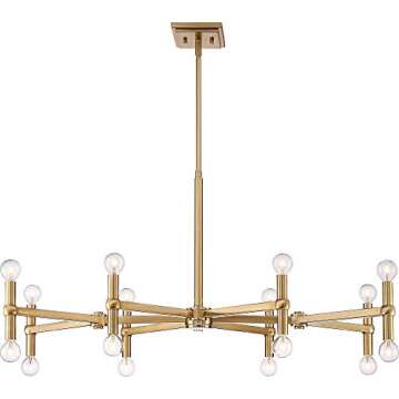 Possini Euro Design Marya Dark Satin Brass Gold Large Chandelier Lighting 37" Wide Modern Industrial 16-Light Fixture for Dining Room House Foyer Entryway Kitchen Bedroom Living Room Ceilings