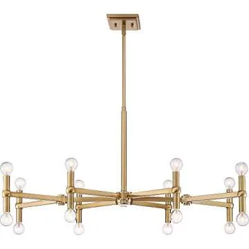 Possini Euro Design Marya Dark Satin Brass Gold Large Chandelier Lighting 37" Wide Modern Industrial 16-Light Fixture for Dining Room House Foyer Entryway Kitchen Bedroom Living Room Ceilings