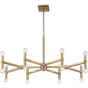 Possini Euro Design Marya Dark Satin Brass Gold Large Chandelier Lighting 37" Wide Modern Industrial 16-Light Fixture for Dining Room House Foyer Entryway Kitchen Bedroom Living Room Ceilings