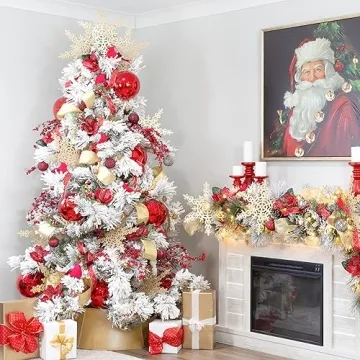 AuldHome Design Vintage Red Glass Ball Ornaments for Christmas