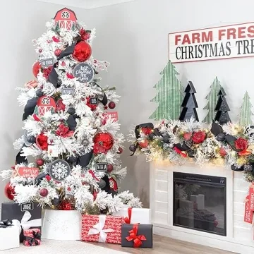 AuldHome Design Vintage Red Glass Ball Ornaments for Christmas