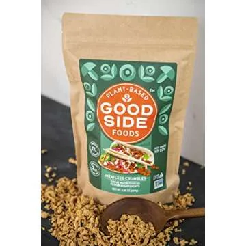 Goodside Foods Plant-based Meatless Crumbles | Non-GMO | Only 3 Ingredients and Not Made with Soy | 17g Plant-Protein Per Serving | Vegan, Vegetarian, Keto Friendly