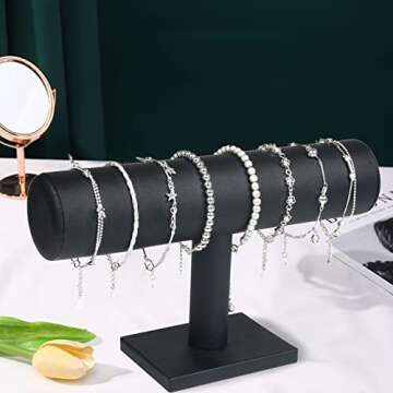 ChezMax Necklace Jewelry Display Jewelry Stand Hovering T-Bar Bracelet Holder for Home Organization,...