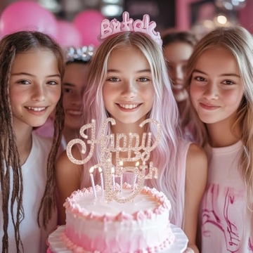 Elegant Marwey Happy 15th Birthday Cake Topper for Girls