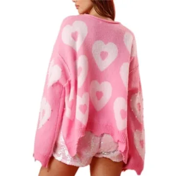 Women Kawaii Bow Long Sleeve Oversized Knit Sweater