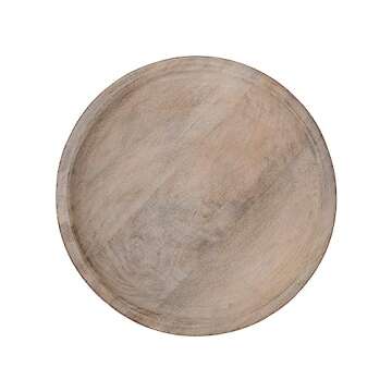Creative Co-Op Mango Wood Footed Bowl, 10" L x 10" W x 4" H, Natural