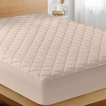 Utopia Bedding Quilted Fitted Mattress Pad for King Size - Comfortable Elastic Protector, Machine Wa...