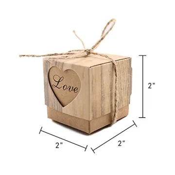 VGOODALL 50PCS Wedding Favor Boxes with Twine Decorations