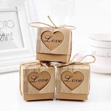 VGOODALL 50PCS Wedding Favor Boxes with Twine Decorations