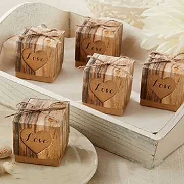 VGOODALL 50PCS Wedding Favor Boxes with Twine Decorations