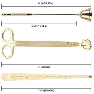 3 in 1 Candle Accessory Set, Candle Wick Trimmer, Candle Wick Dipper, Candle Wick Snuffer, Candle Cutter Candle Care Tools Gift for Scented Candles Lovers