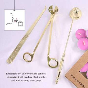 3 in 1 Candle Accessory Set, Candle Wick Trimmer, Candle Wick Dipper, Candle Wick Snuffer, Candle Cutter Candle Care Tools Gift for Scented Candles Lovers
