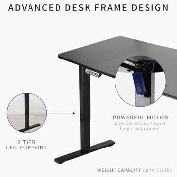 VIVO Electric 71 x 30 inch Standing Desk Workstation, Memory Controller Height Adjustment, 1B Series, Black Top Black Frame, DESK-KIT-1B7B