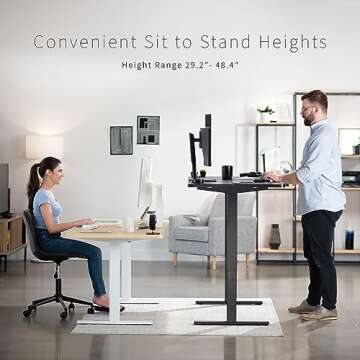 VIVO Electric 71 x 30 inch Standing Desk Workstation, Memory Controller Height Adjustment, 1B Series, Black Top Black Frame, DESK-KIT-1B7B