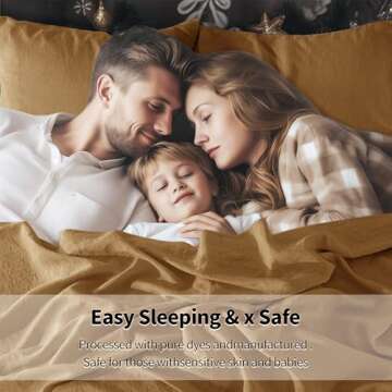 LBR02M 100% Linen Sheet Set King Size,Bed Sheets 4 Piece Sets,Solid Color Natural Flax Bed Sheets Soft Breathable Bedding,16" Deep Pocket,All Season (King, Rust)