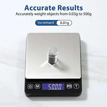 KitchenTour Digital Kitchen Scale with LCD Display 500g