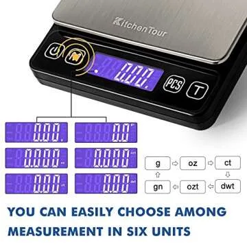 KitchenTour Digital Kitchen Scale with LCD Display 500g