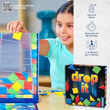 Thames & Kosmos Drop It | Super Fun Family Strategy Game | Parents' Choice Silver Award Winner, Multi-Color Small