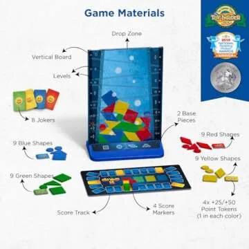 Thames & Kosmos Drop It | Super Fun Family Strategy Game | Parents' Choice Silver Award Winner, Multi-Color Small