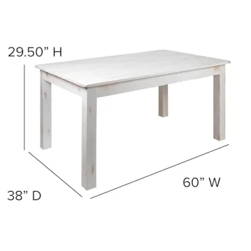 Merrick Lane Solid Wood Dining Table Seats 6 Rustic Charm