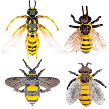 Charming 4 Pcs Bee Figurine Set for Play & Decor