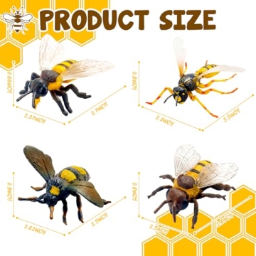 Charming 4 Pcs Bee Figurine Set for Play & Decor